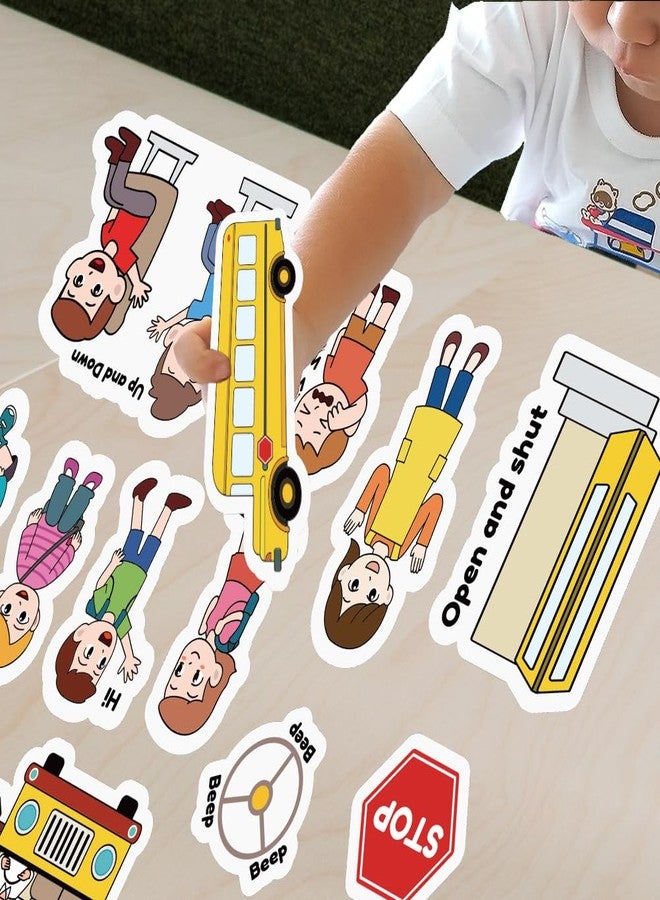 BEUNITONE Preschool Felt Storyboard for Them 13 Pcs School Buses and Family Greatal Teaching Felt Storyboard for Them Flannel Early Interactive Play Kit Interactive Wall Activity for Family - Image 4